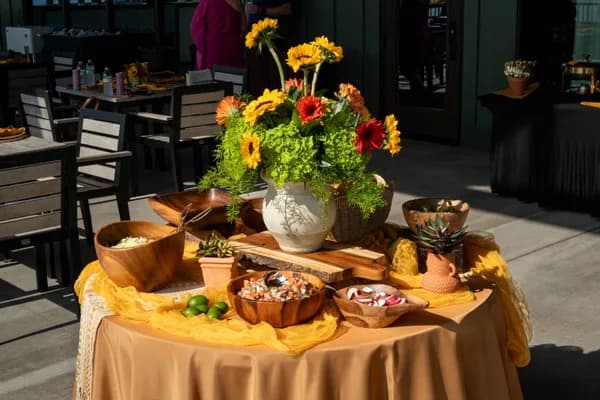 Authentic Mexican catering food display
