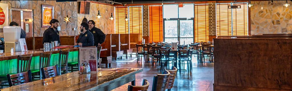 Casa Pirul dining room with warm lighting in LaGrange, GA